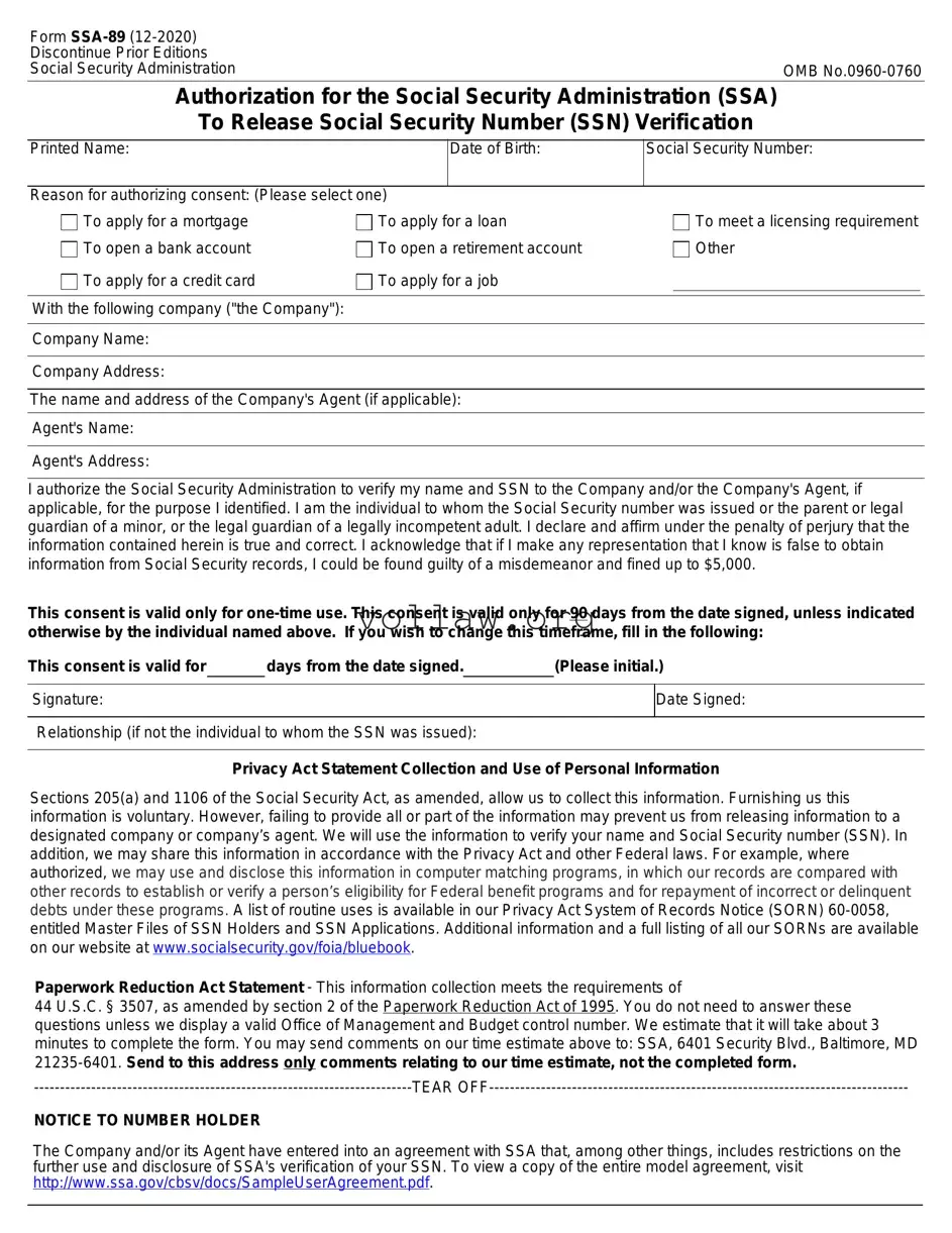 Ssa 89 Template
