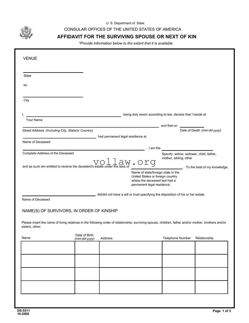 Next Of Kin Template