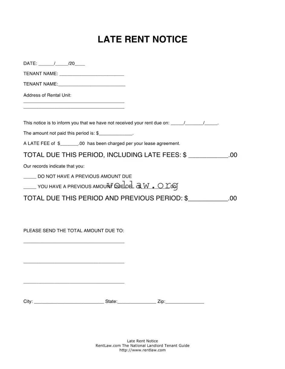 Late Rent Letter Template