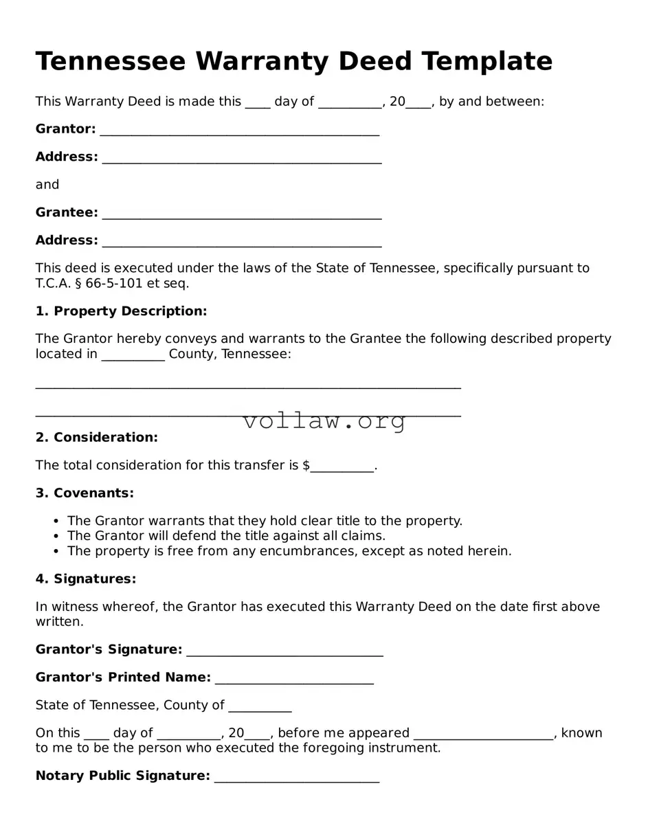 Attorney-Verified  Deed Form for Tennessee