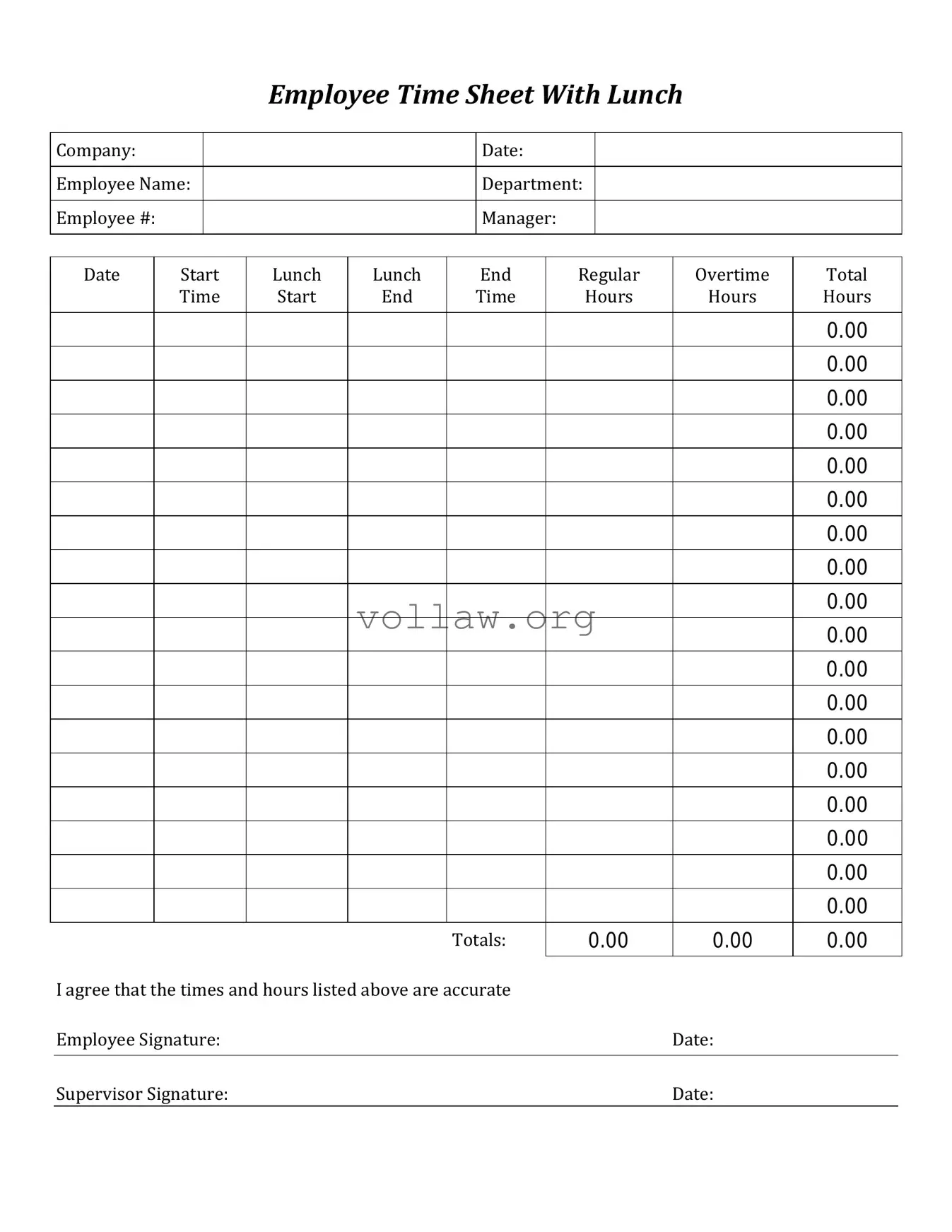 Time Card Template