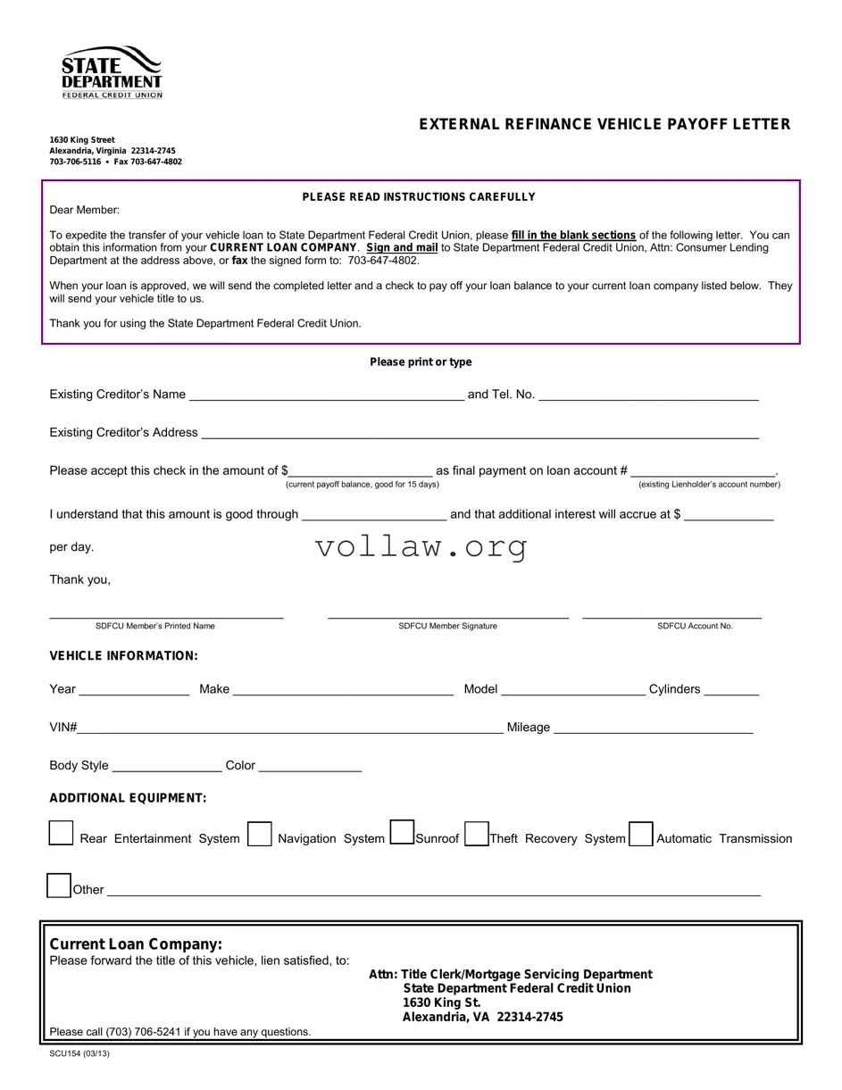 Vehicle Payoff Sample Letter Template