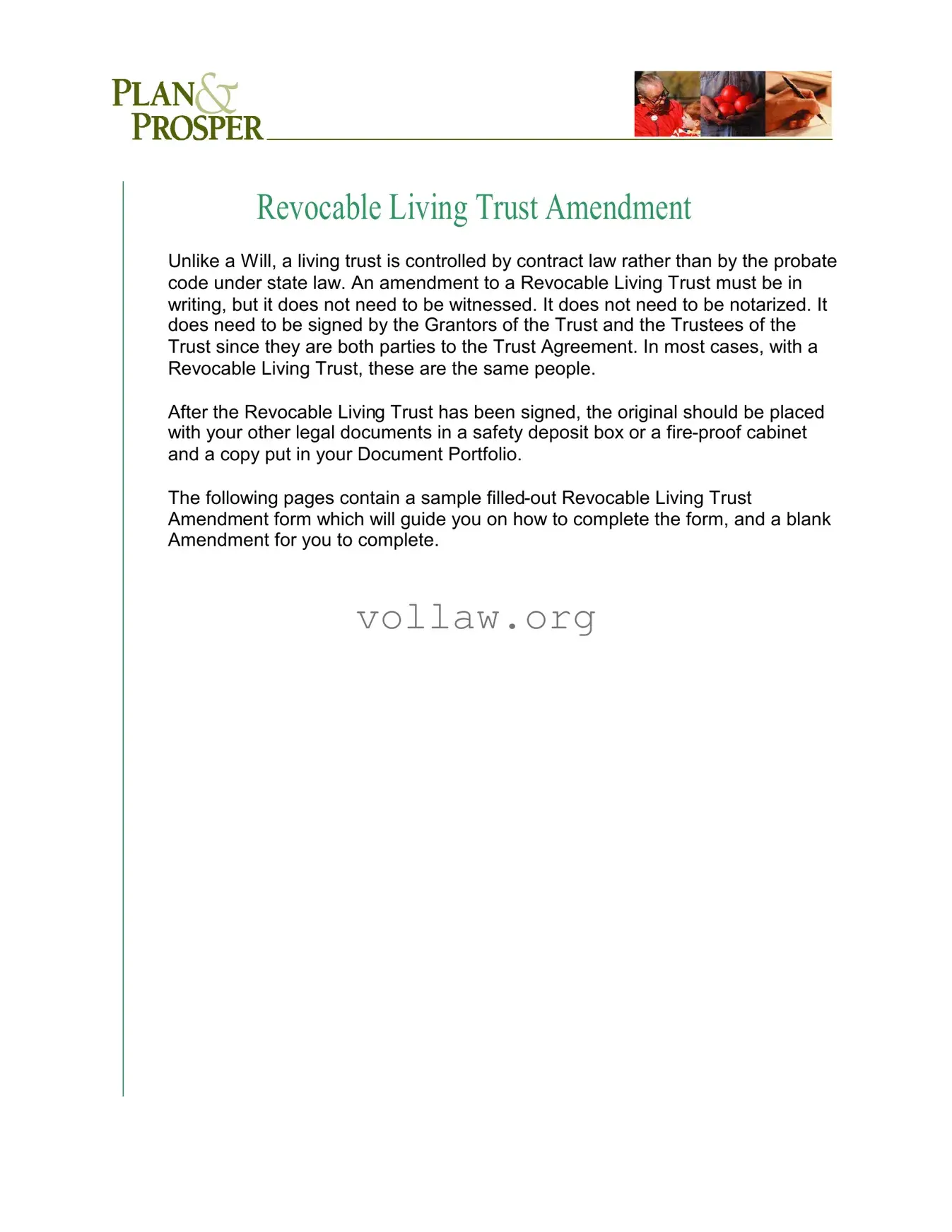 Trust Amendment Template