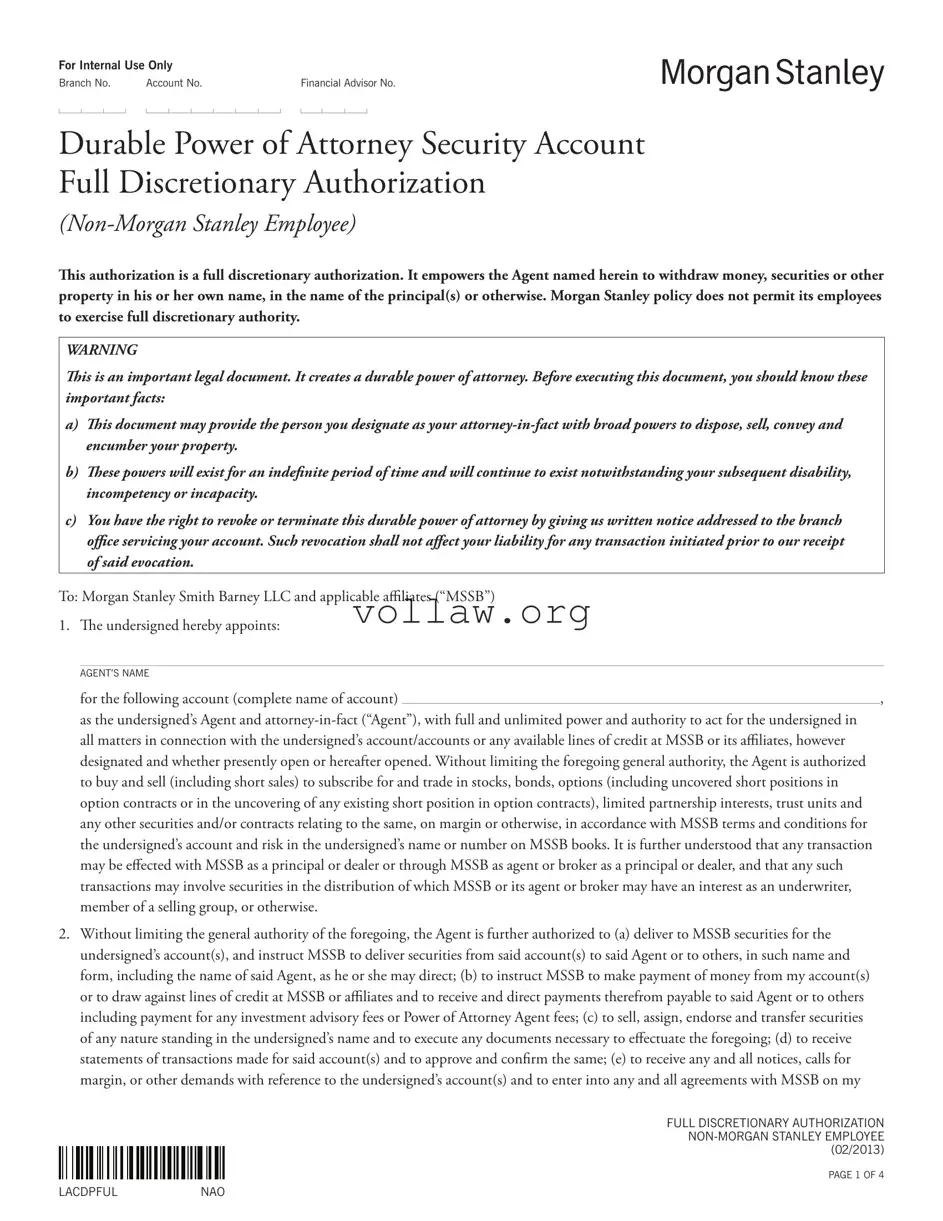 Morgan Stanley Power Attorney Template