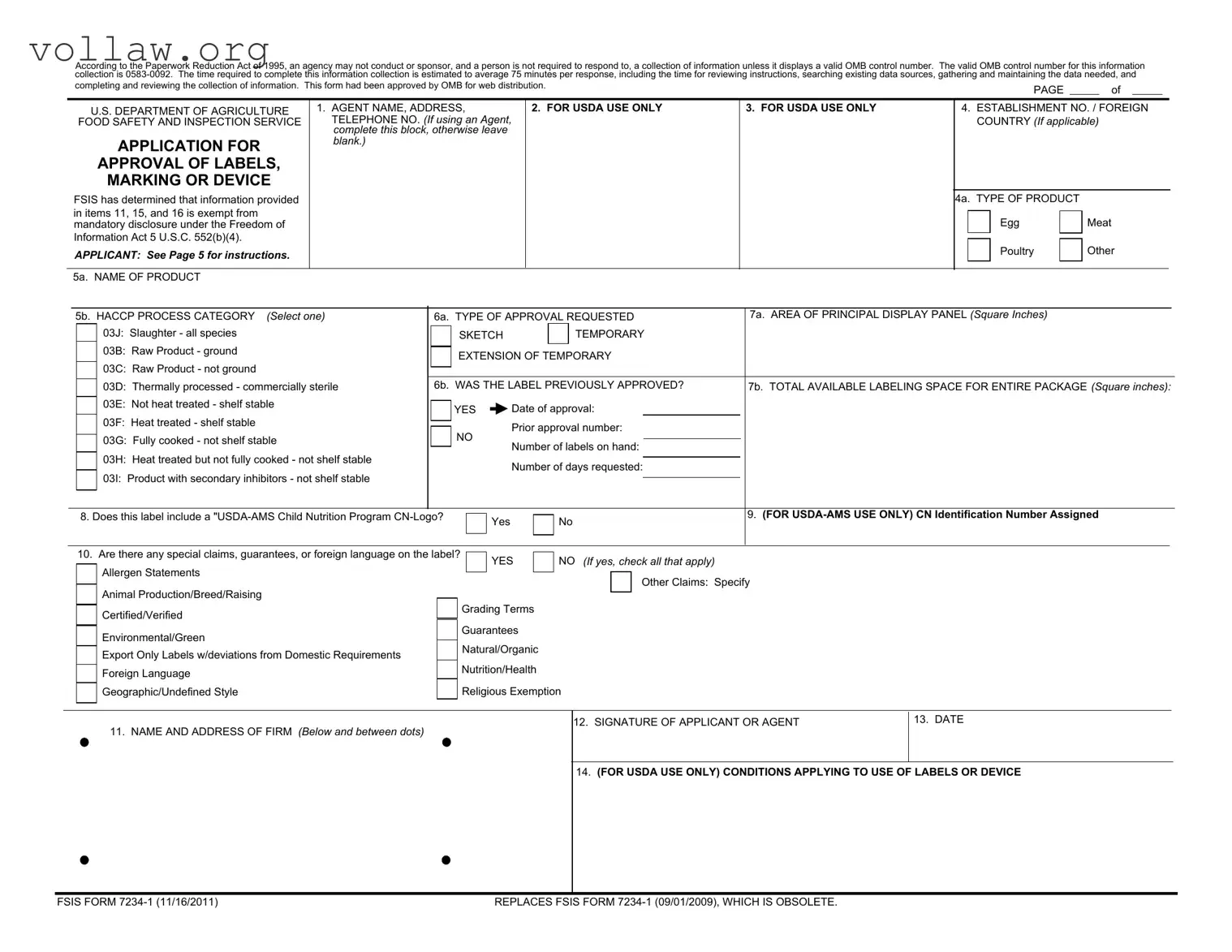 Fsis 7234 1 Template