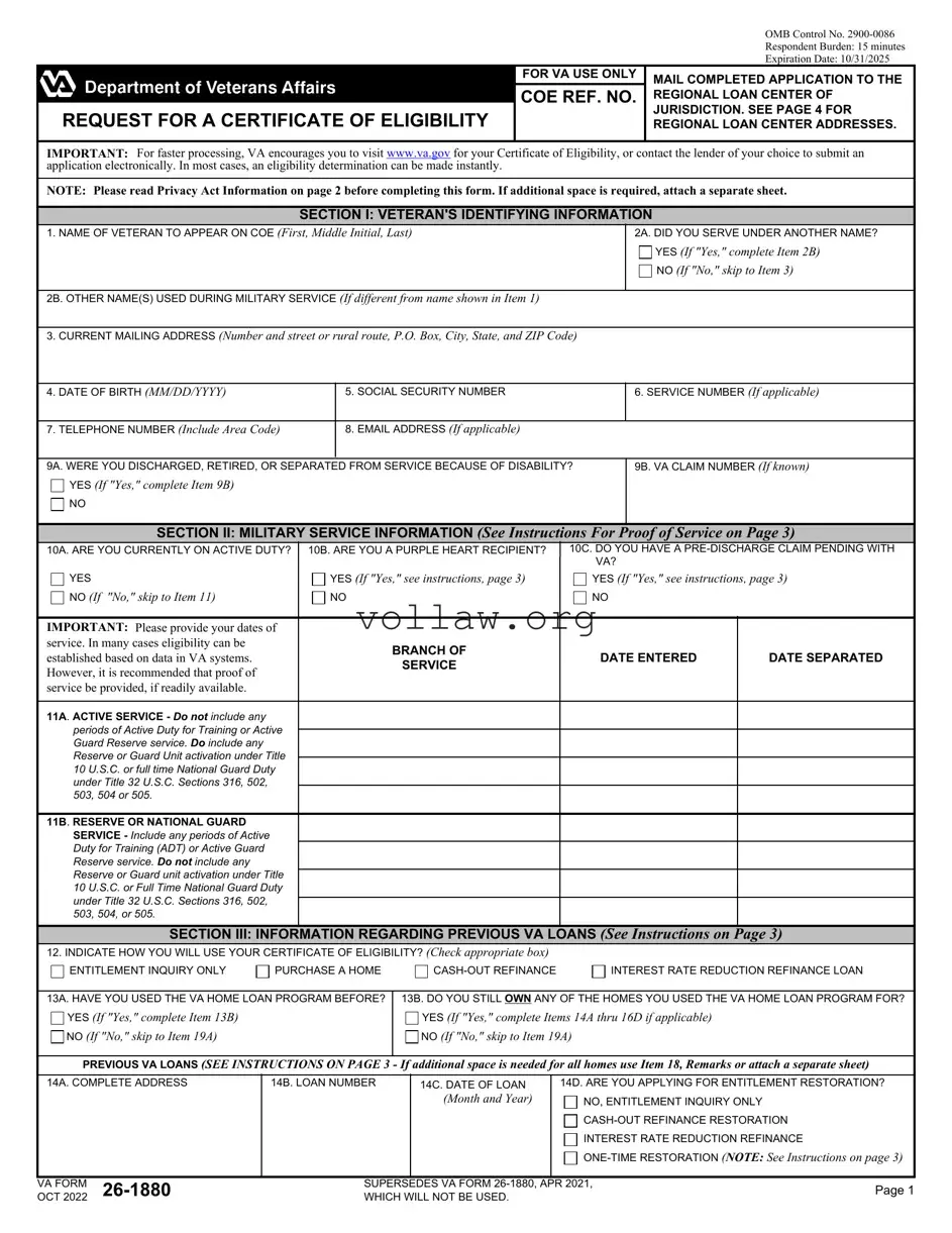 VBA VA 26-1880 Template