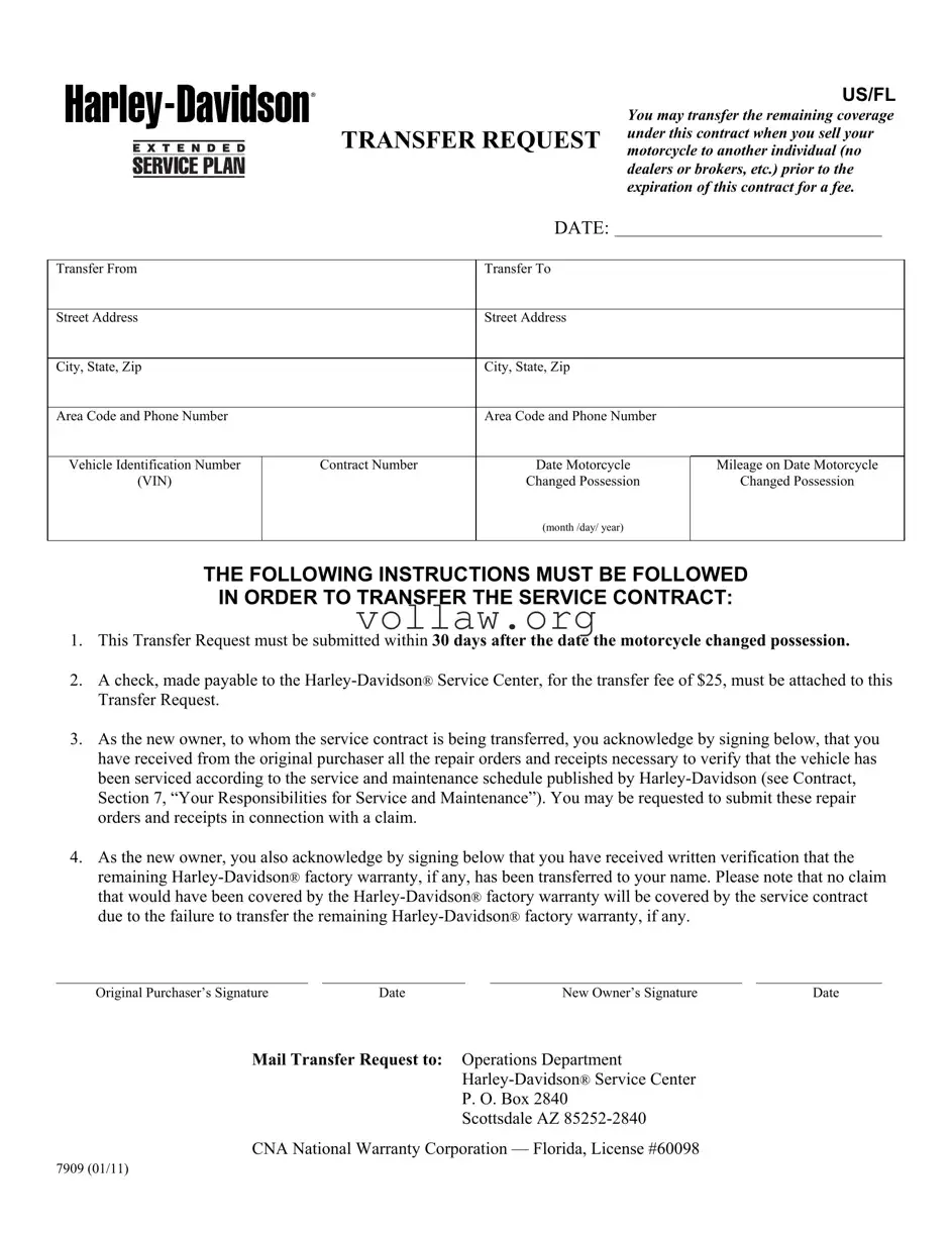 Transfer Request Template
