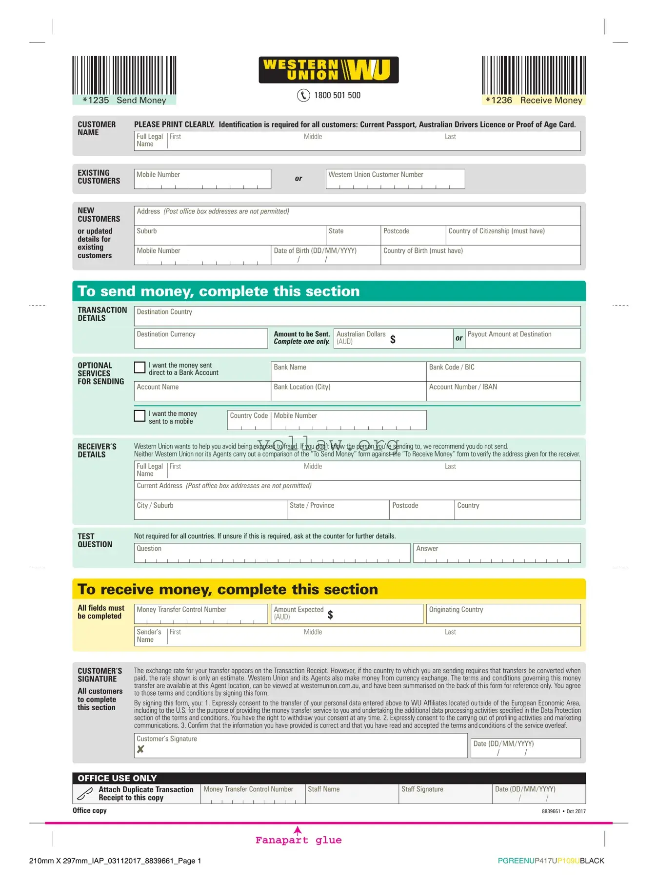 Western Union Template