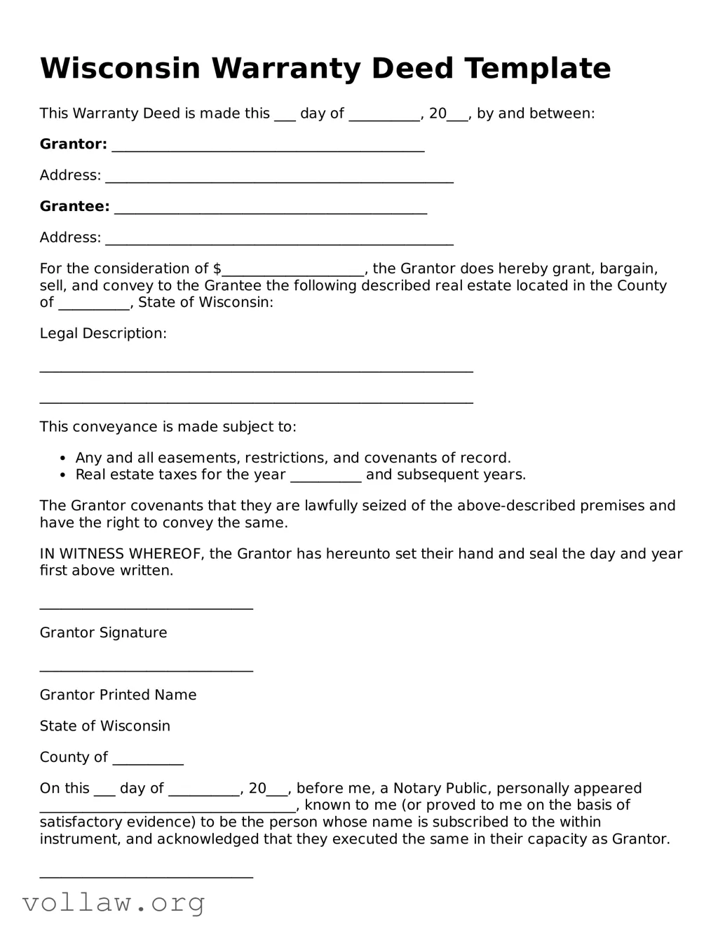 Attorney-Verified  Deed Form for Wisconsin