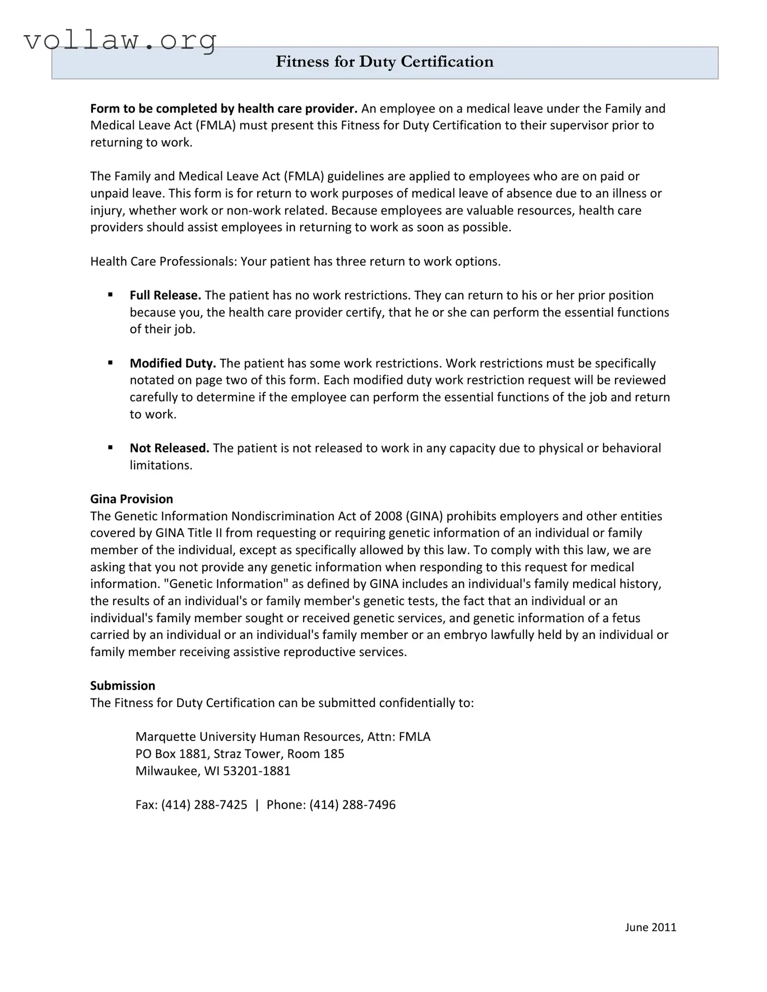 Fitness For Duty Template