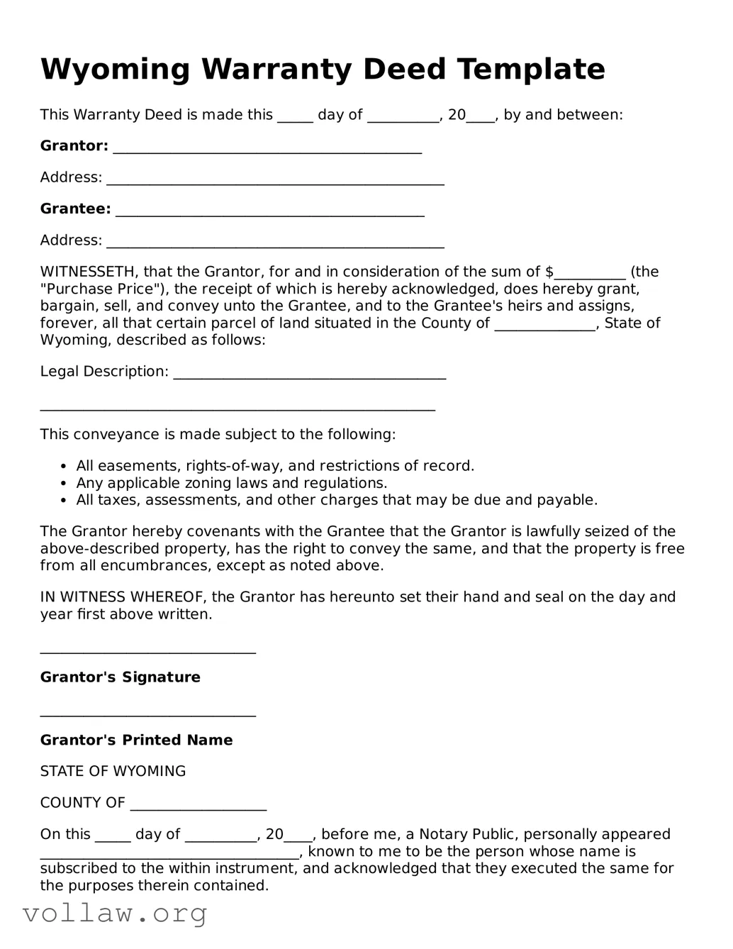 Attorney-Verified  Deed Form for Wyoming